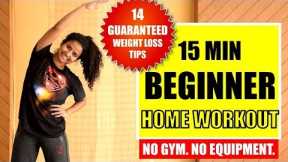 15 Min Easy Fat-Burning Home Workout + 14 Weight Loss Tips | Workout #WithMe