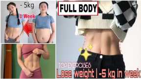 Top Exercises For Girls | Lose Weight Full Body | Do Every Day - Lose 5kg in Week