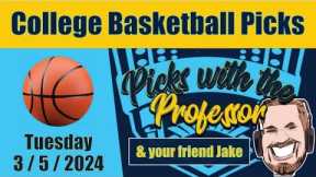 CBB Tuesday 3/5/24 NCAA College Basketball Betting Picks & Predictions (March 5th, 2024)