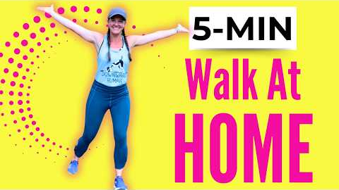 5-Minute Indoor Walking Workout for Weight Loss | Low-Impact Walk-At-Home for Seniors + Beginners