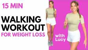 Walking Exercise for🔥 Weight Loss  - Walk at Home - 15 minute Walk with Lucy