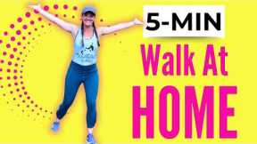 5-Minute Indoor Walking Workout for Weight Loss | Low-Impact Walk-At-Home for Seniors + Beginners