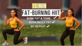 15-Min Cardio HIIT Workout at home | Lose Weight Fast & Burn Belly Fat | No Equipment