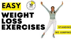 Weight Loss Exercises at Home - 10 Minute Low Impact Lose Weight Workout - All Standing | No Jumping