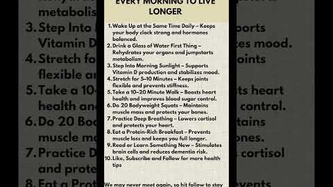 Seniors routine to live longer #dailyhealthtips #healthyaging #healthyhabits #healthyliving