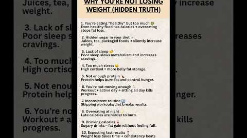 Why You’re NOT Losing Weight (The Hidden Truth) 🔥 | 10 Real Reasons Your Fat Loss Is Stalling