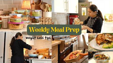 Weekly Meal Prep - 8 Vegetarian Meal prep Ideas I Weight loss Lunch and Dinner Ideas