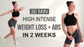 30 MIN INTENSE FAT BURNING WORKOUT TO LOSE WEIGHT & GET ABS🔥| 14 Days Challenge | + Modifications