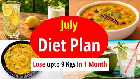 How to Lose 9 Kgs Weight In 1 Month | July Diet Plan For Weight Loss Challenge | Eat more Lose more