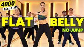 4000 Steps Walking & Flat Belly Workout 👟 | Low Impact Belly Fat Burn (No Jumping)