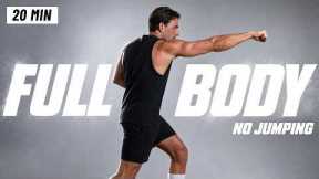 20 Min Full Body Workout - Fat Burning Cardio & Strength at Home (No Equipment + No Jumping)